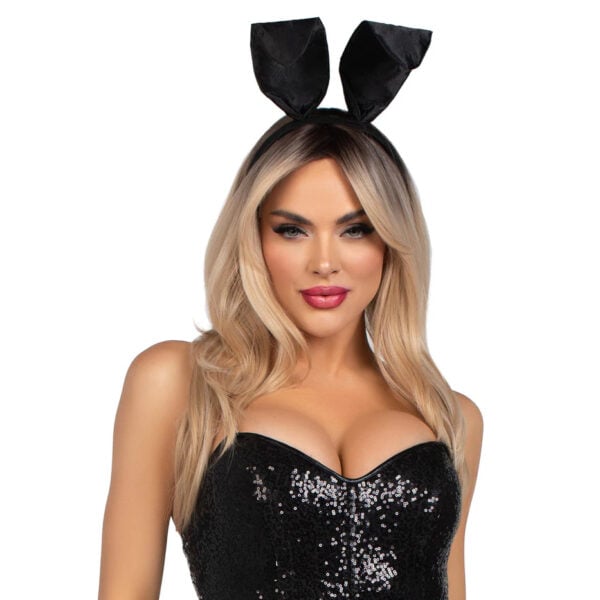 2PC BLACK/WHITE BUNNY EARS & TAIL - O/S