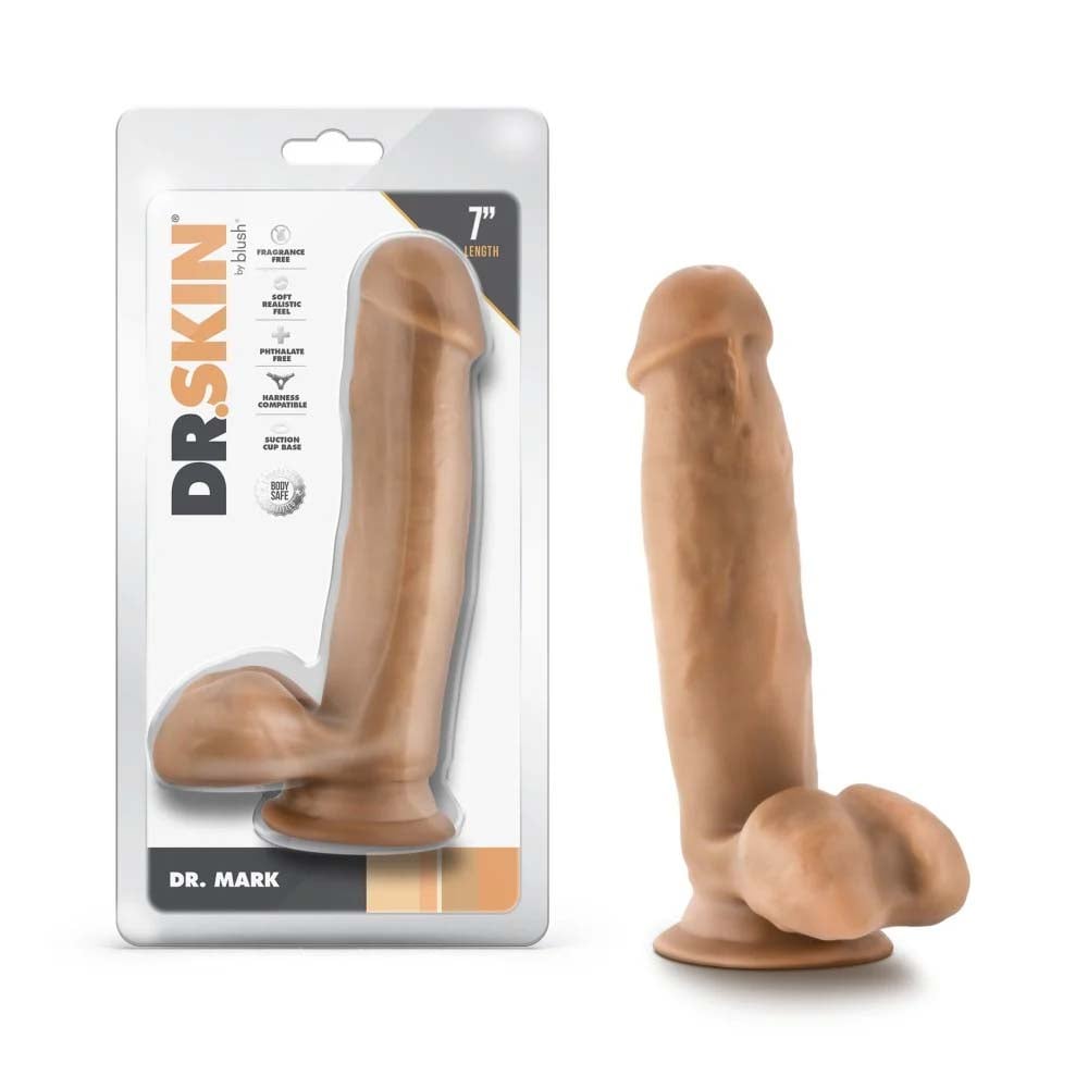 DR. SKIN DR. MARK 7" DILDO CARAMEL