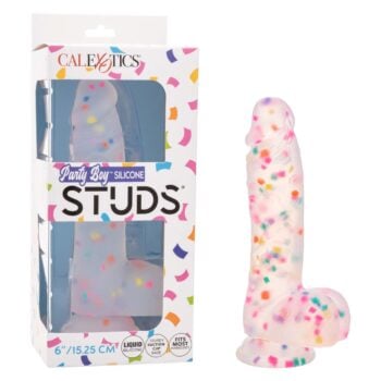 SILICONE STUDS PARTY BOY 6" DILDO